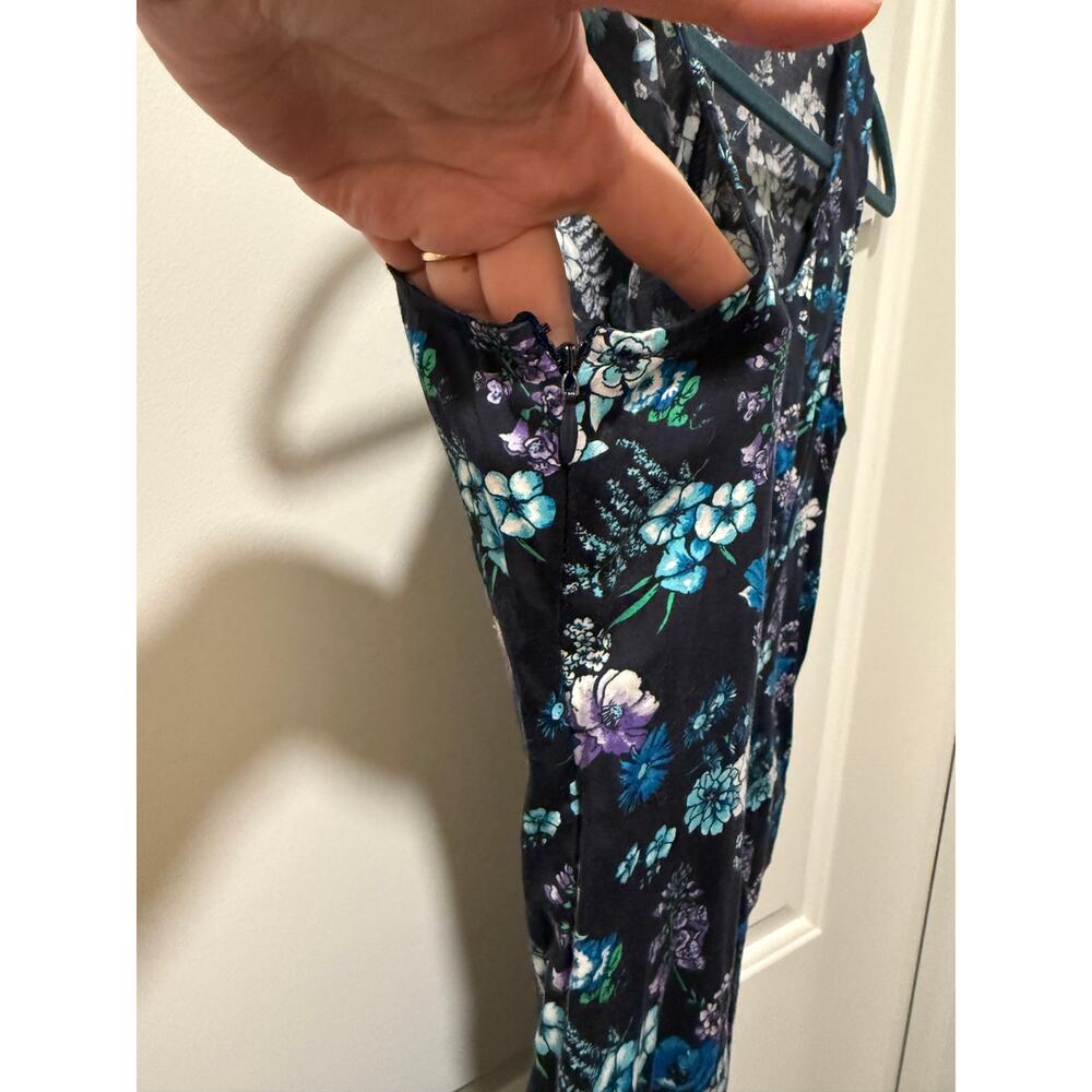 Derek Lam Navy Bouquet Flow Print Dress - Picture 9 of 9